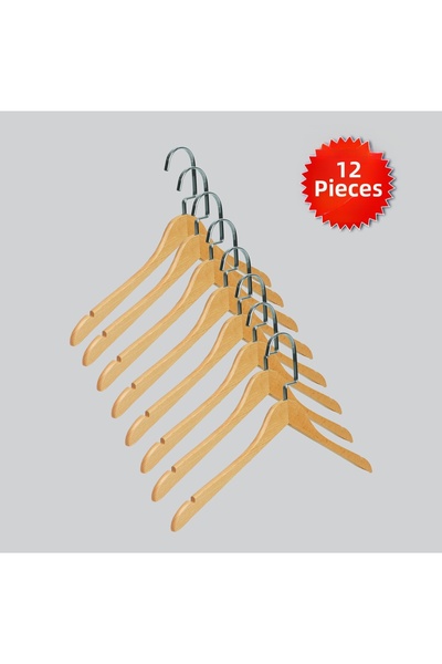 NYN خشب M001-Ç (خطاف فضي لاما) شماعات للقمصان والقمصان القصيرة والبلوزات والف...