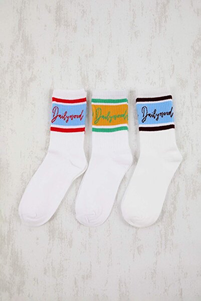 Trendyol Kollektion Weiße 3-teilige Socken TMNSS26CO00004
