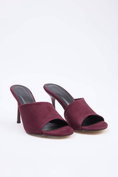 TRENDYOL SHOES Burgundi suzme 9 cm ženske klasične cipele na petu TAKSS26TO00028