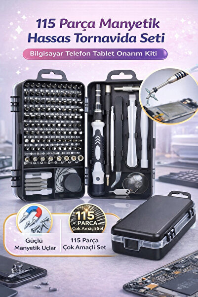 Hane Dostu 115 Parça Manyetik Hassas Tornavida Seti – Bilgisayar Telefon Tabl...
