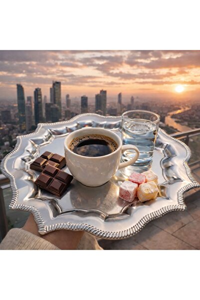 CİES DEKOR EV GEREÇLERİ صينية تقديم موديل النجمة الفضية