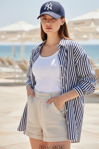 Ritagarcia Unisex čepice Ny Navy Blue-white Embroidered Navy Blue Cap