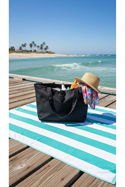 Simfa Premium Women's Colorful Lined Beach Bag / Shoulder Bag / Casual Bag (4...