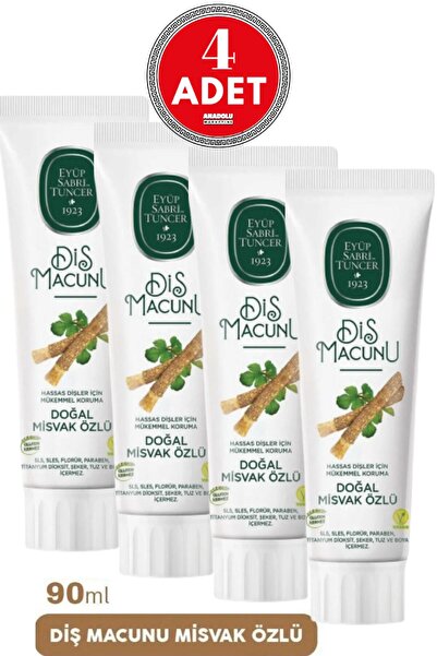 Eyüp Sabri Tuncer Diş Macunu Misvak Özlü 90 ml x 4 Adet