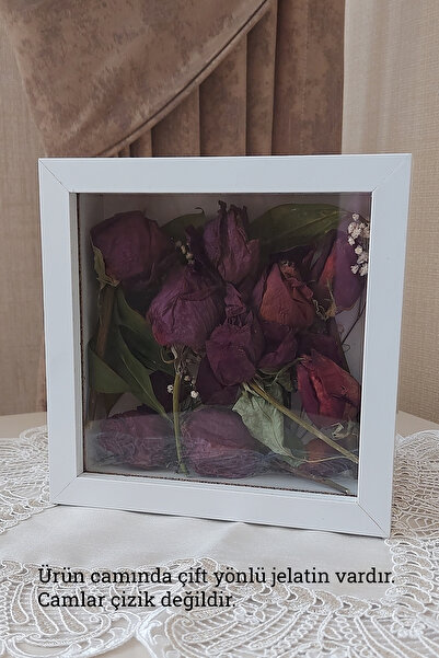 Verda Çerçeve 20x20x5 cm Anı Çerçevesi! Yeni Moda Çiçek Anı Çerçevesi!