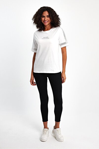 PEPPER MİNT LONDON Tişört Kol Dantel Detay