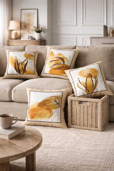 SasoHome غطاء وسادة مطبوع رقميًا بنمط زهور حديث وتصميم حديث