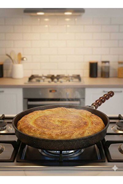 Funny Life Lux Granit Döküm Kapaklı Gözleme-Bazlama- Et Balık Tavası- Pizza T...