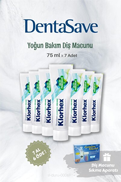 Dentasave Klorhex Diş Macunu 7 AL 6 ÖDE 75 ml ve Kulak Çubuğu,