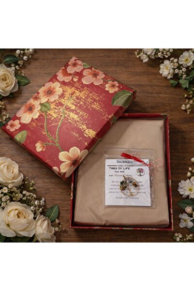 OEM Beige scarf set and “Tree of Life” Tourmaline pendant