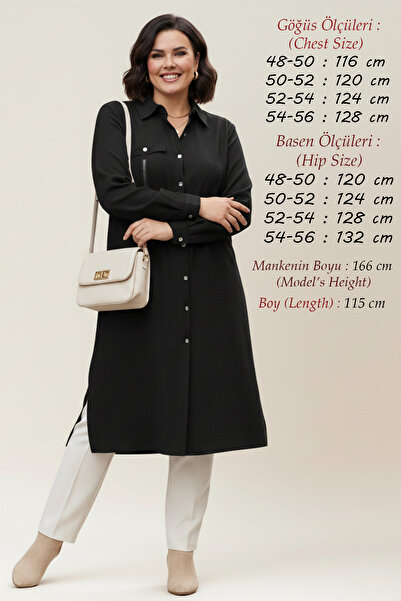 Laden Cămașă lungă neagră pentru femei, bumbac, in, primăvară, vară, mărime mare