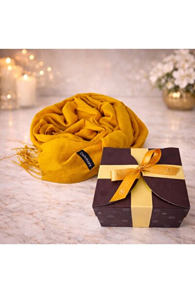 velve Esarfa lunga Ember,tip fular, cu franjuri simetrici,ambalata in cutie c...