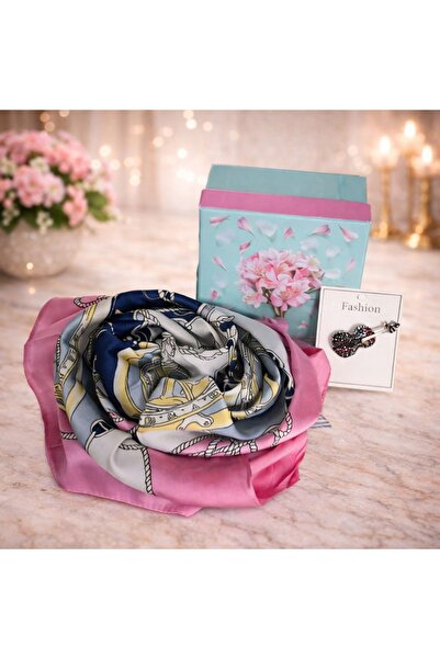 velve Pachet cadou femei ForYou, brosa vioara si esarfa din matase in cutie e...