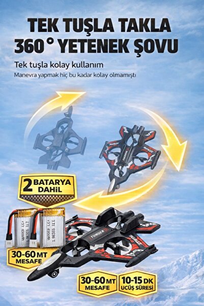 Qifit Drone Thunder Combat Flight 2.4GHz 360° Takla Başsız Mod Otomatik Kalkı...