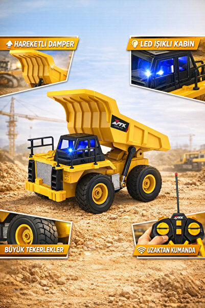 YILDIRIM OYUNCAK Uzaktan Kumandalı Full Fonksiyon Şarjlı Işıklı Kepçe 360 Der...