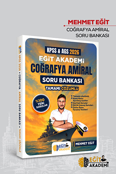 Eğit Akademi MEB AGS Kpss Coğrafya Amiral Soru Bankası Tamamı Çözümlü Mehmet ...