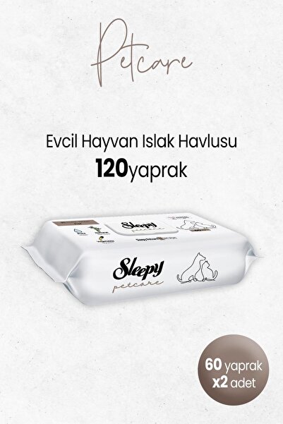 Sleepy Petcare Evcil Hayvan Islak Havlusu 60'lı x 2 Adet