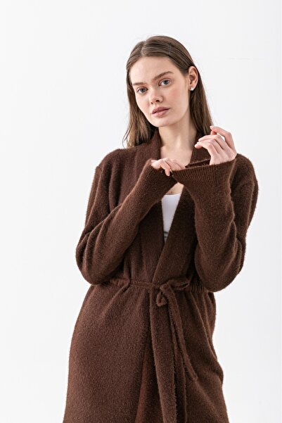 Butik Kadın Yumoş kemerli angora hırka