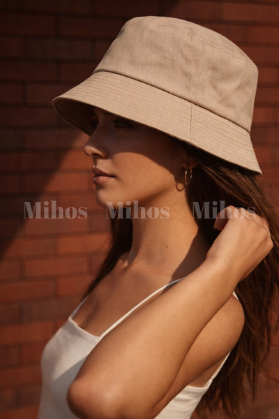 Mihos قبعة دلو ودلو باللون البيج للجنسين