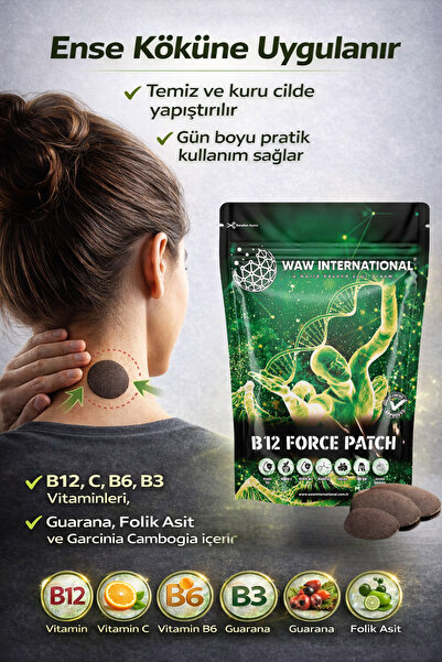 waw international B12 Force Patch - Hızlı Emilimli Vitamin Desteği Ve Enerji Ve Bant