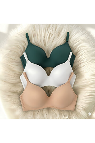 Kerem Giyim طقم حمالة صدر نسائية من Lotus (DOLGULU) بدون أسلاك يبرز انحناءات ...