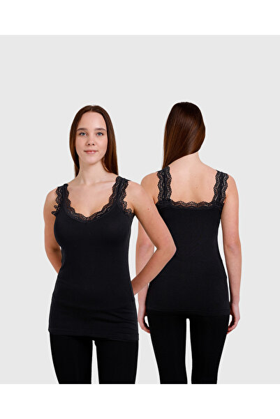 COMFORT SECRET قميص داخلي اقتصادي ومريح مصنوع من القطن بنسبة 100% مع 3 أشرطة من الدانتيل