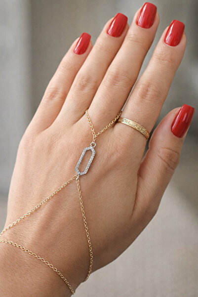 BEBİ BİJUTERİ شاحمرين بيضاوي من الفولاذ مرصع بحجر الزركون