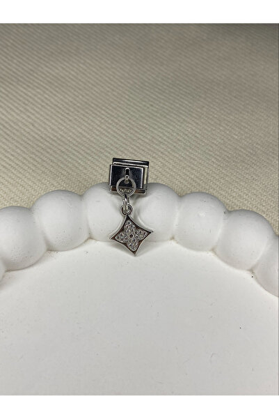 stainless steell سوار نومي الإيطالي للجنسين مرصع بحجر الزركون وقلادة فضية اللون