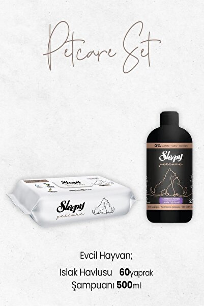 Sleepy Petcare 500 ml Sampuan + Petcare Evcil Hayvan Islak Havlusu 60 Yaprak