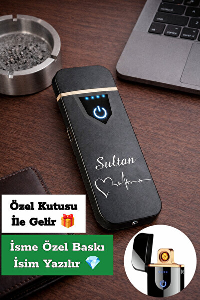 TrendÜrünlerim Kişiye Özel Isim Baskılı Vip Alevsiz Çakmak