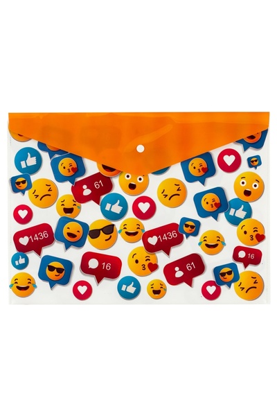 Bigpoint Скоба за подвързване A4 с емоджи мотив, 12 броя