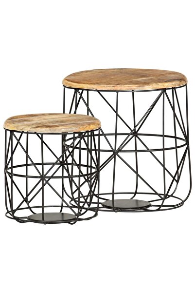 Concept Măsuțe de cafea, 2 buc., lemn masiv de mango