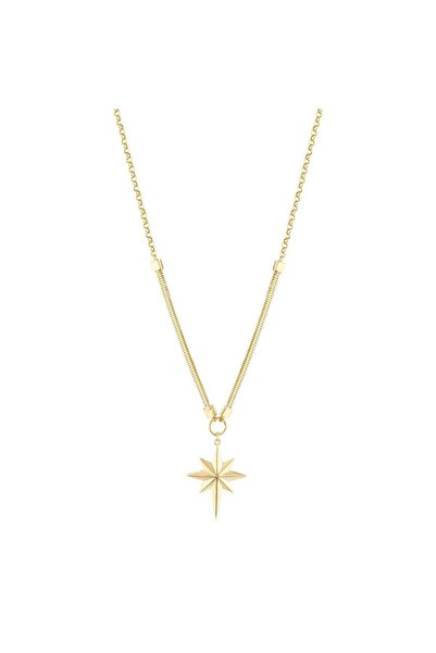 Assos Pırlanta Altın Kutup Yıldızı Kolye - 14K