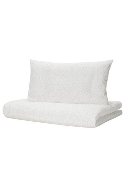 IKEA White-Polka Dot Line Hero Baby Duvet Cover Set - 110x125/35x55 cm Cotton...