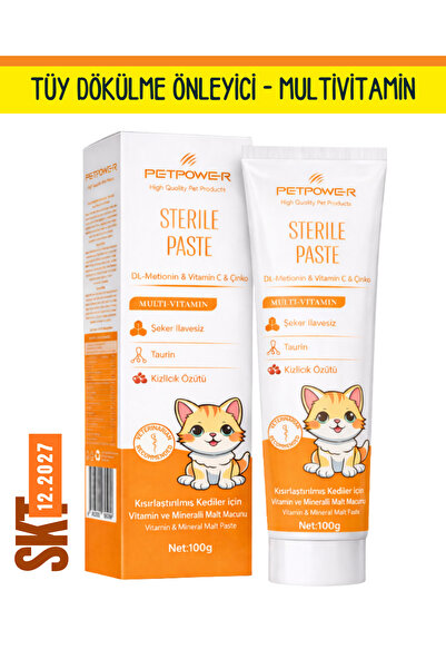 Petpower Sterile Paste Kısırlaştırılmış Kedi Maltı 100 gr - Taurin ve Multivi...