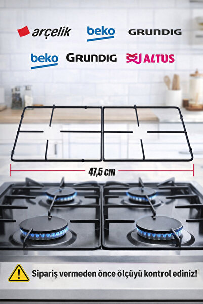 Arçelik 1 ad Beko Altus Ankastre Set Üstü Ocak Izgarası - 47,5 X 23,2