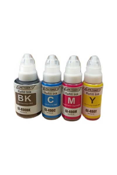 IPM-TONER Gl-490 -Mürekkep Seti 4 Renk PIXMA G1400/G1410/G2400/G2410/G3400/G3...