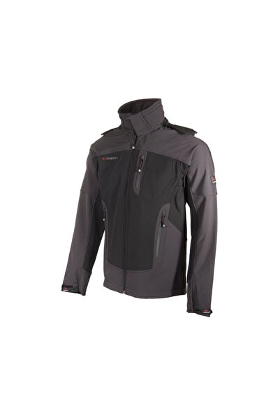 Cresta Erkek Siyah Outdoor Özel Üretim Kapüşonlu Soft-tech Softshell Ceket