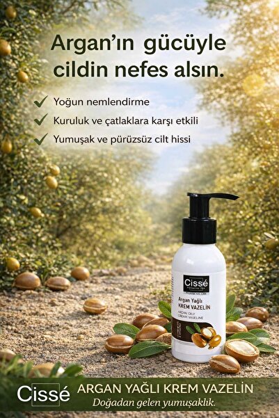 cisse ARGAN YAĞLI KREM VAZELİN 100 G