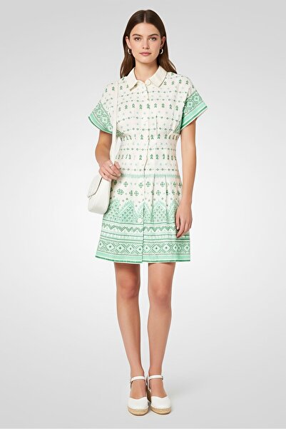 Maje Women Embroidered Shirt Dress, Multicolor