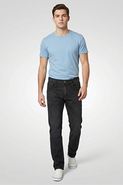 Replay Men Slim Fit Washed Stretchable Jeans, Black