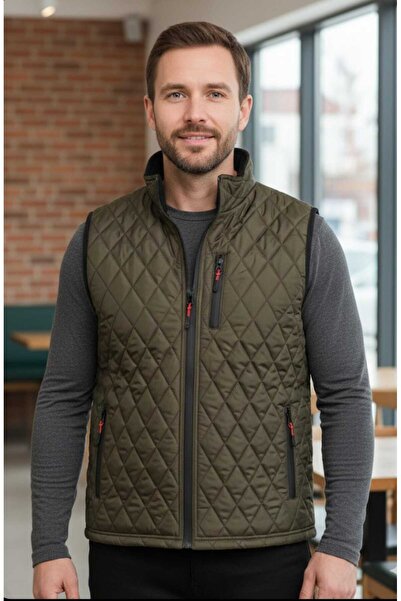 HAMİTOGULLARI Khaki Reversible Zippered Vest