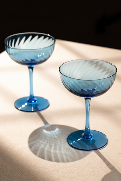 Rakle Premium Handmade Self-Colored 2-Piece Cup Set Blue 230 Cc