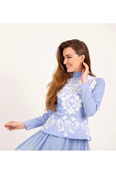 Muslima Wear Royal Flowers Embroidered Blouse