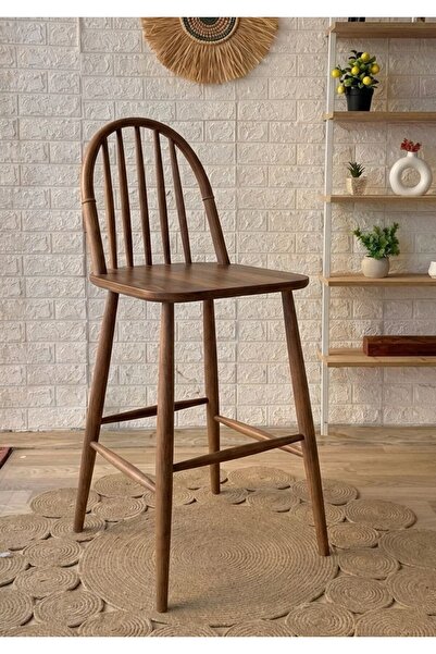 silla Concept Kumsal Bar Sandalyesi Ceviz Ahşap Ada Sandalye
