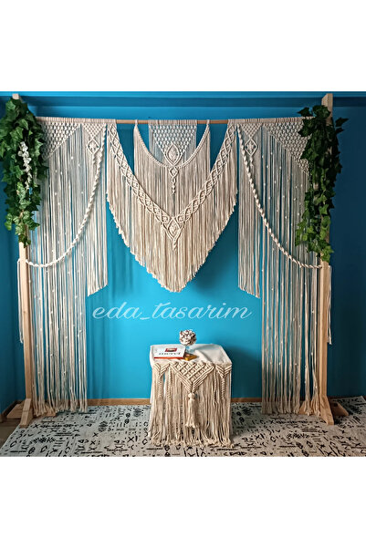 EdaTasarım Makrome Fon Perde Arka Fon