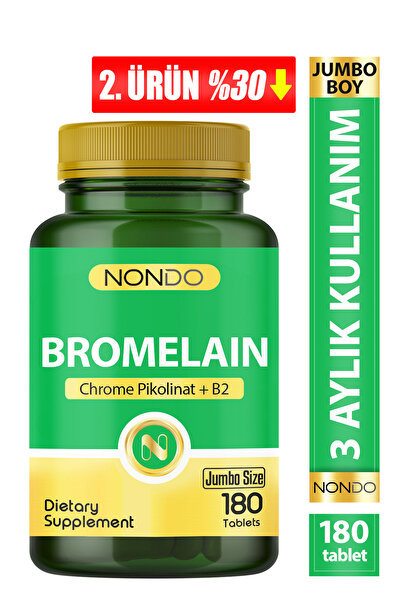 Nondo Bromelain 2400 Gdu 750 Mg 180 Tablet (jumbo Boy Bromelian Ananas Ekstre...