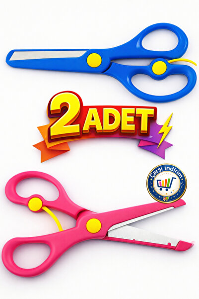 nistabolje 2 bucăți foarfece pentru copii, protejate cu arc, din plastic, cu ...