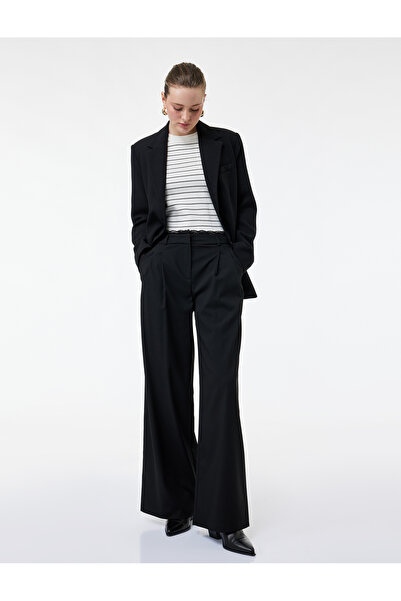 Koton Παντελόνι με φαρδύ πόδι με λεπτομέρεια με τσέπες