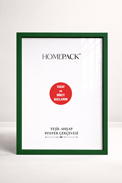 HOMEPACK 25X35 CM Yeşil Ahşap Çerçeveli Poster Çerçevesi, Boş Çerçeve, YEŞİL-...